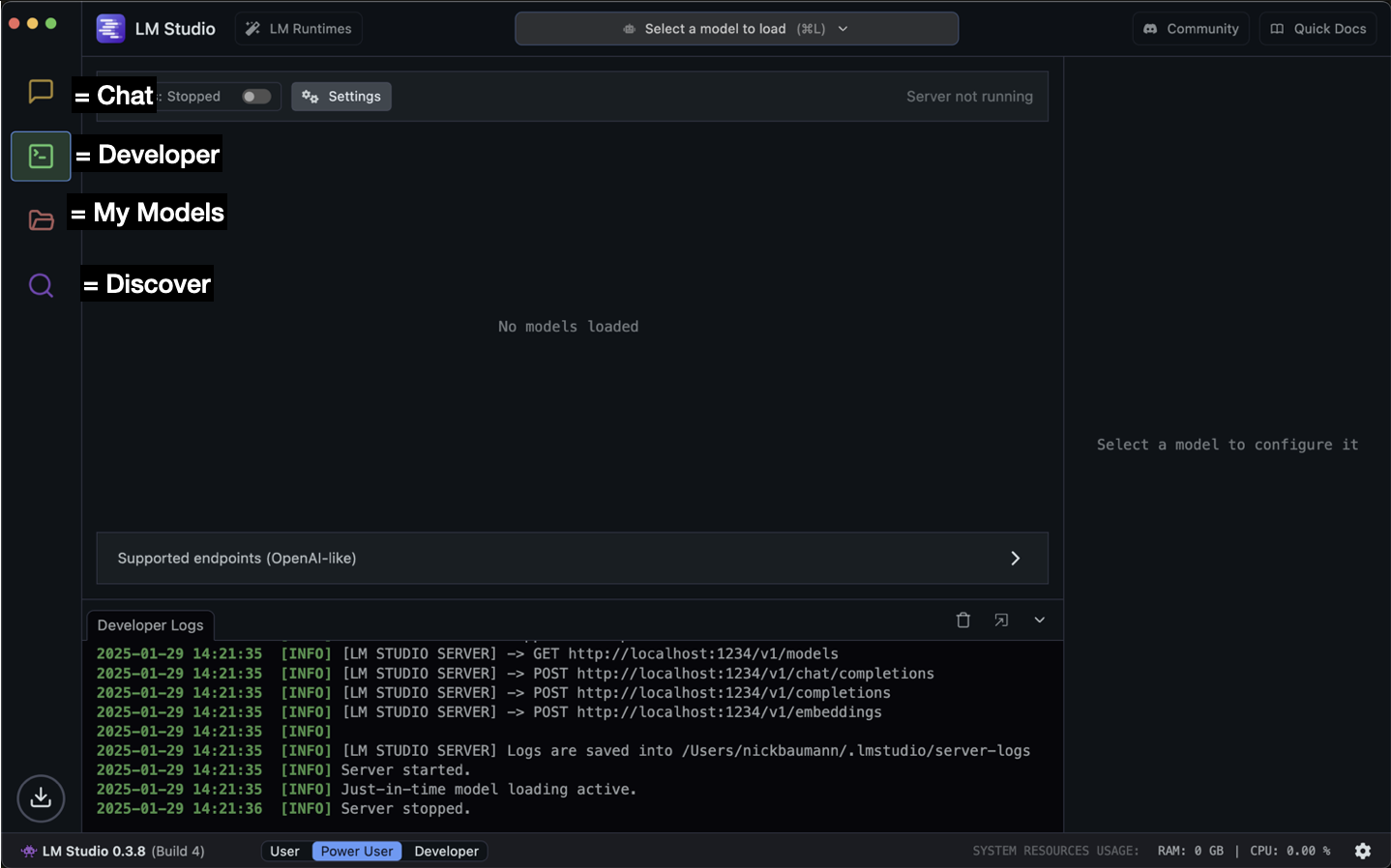 LM Studio main interface