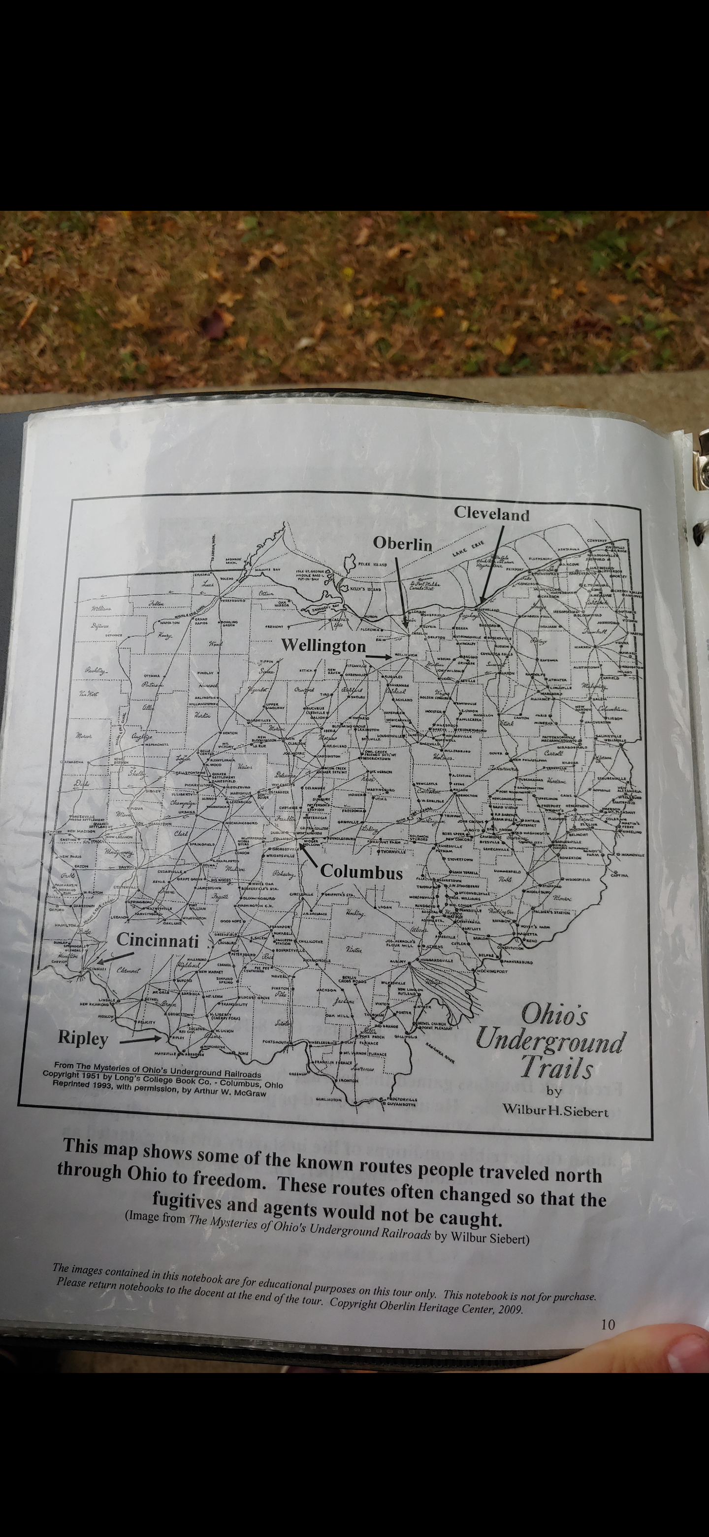 This is an image of the known routes people travelled to get to freedom. These routes often changed and varied to remain secret. Regardless, the paths would have people gather in Ohio, specifically Oberlin, while other lines show the trip into Canada.