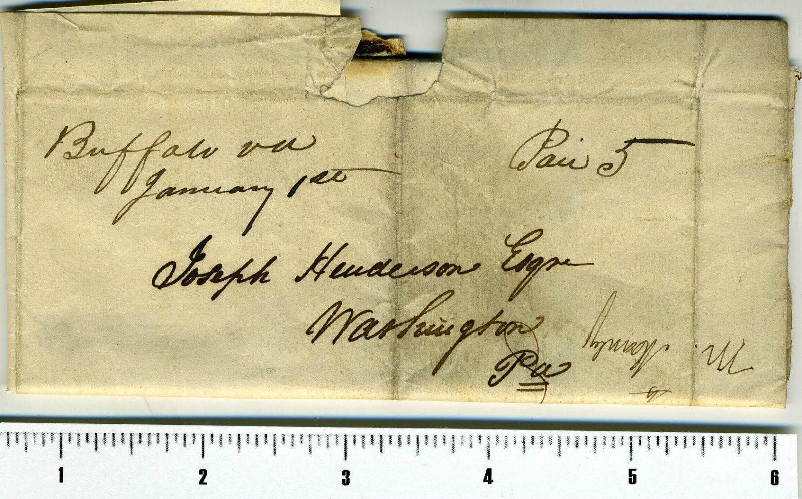 1846 letters mailed to a Washington, PA attorney from Naret regarding legal matters