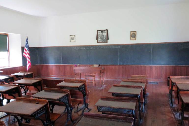 Inside the one-room schoolhouse