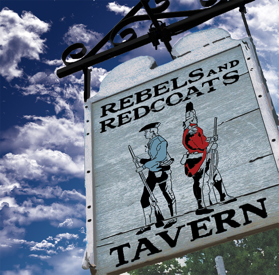 Illustration of the Rebels and Redcoats sign