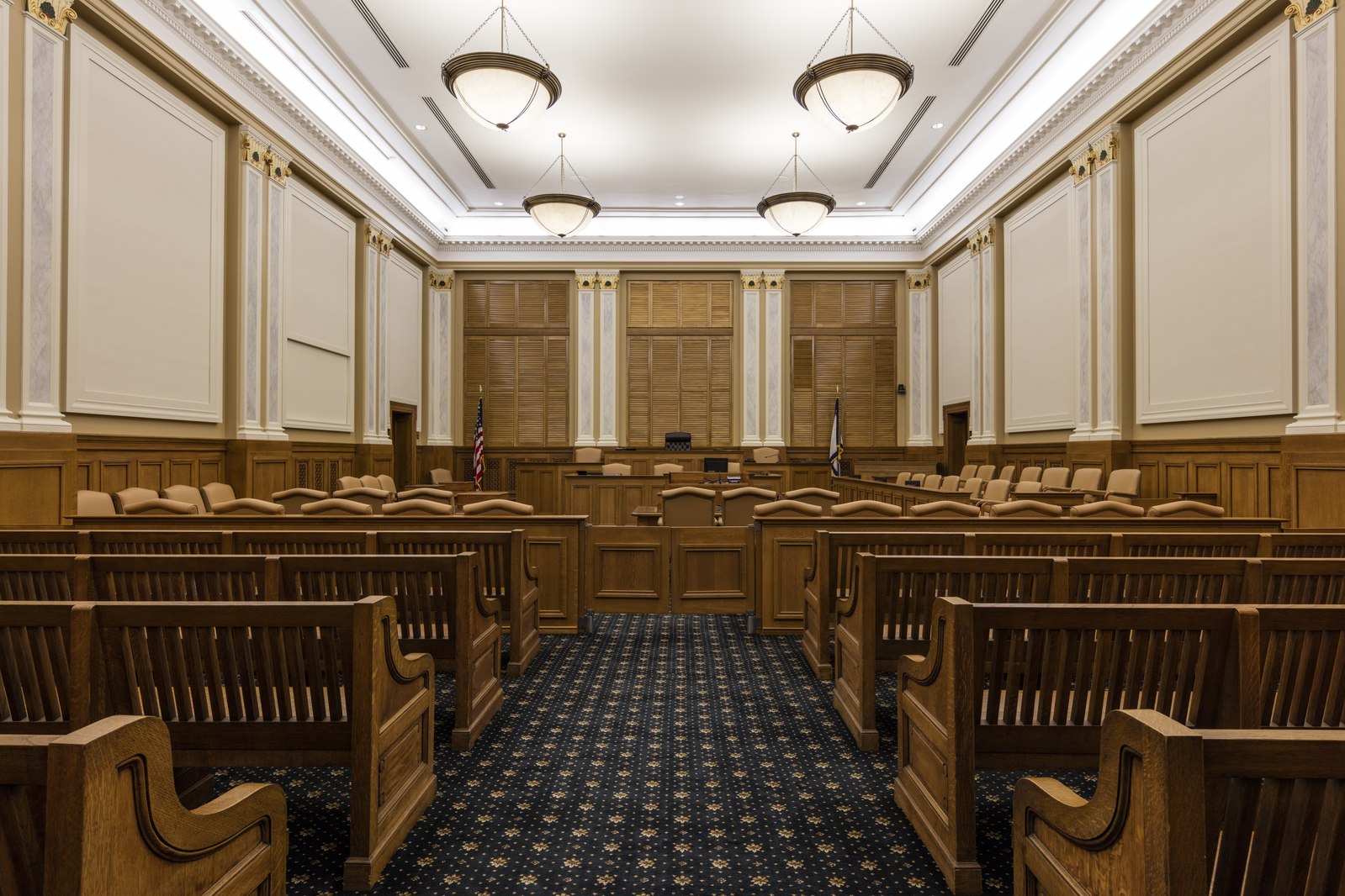 One of the building's courtrooms
