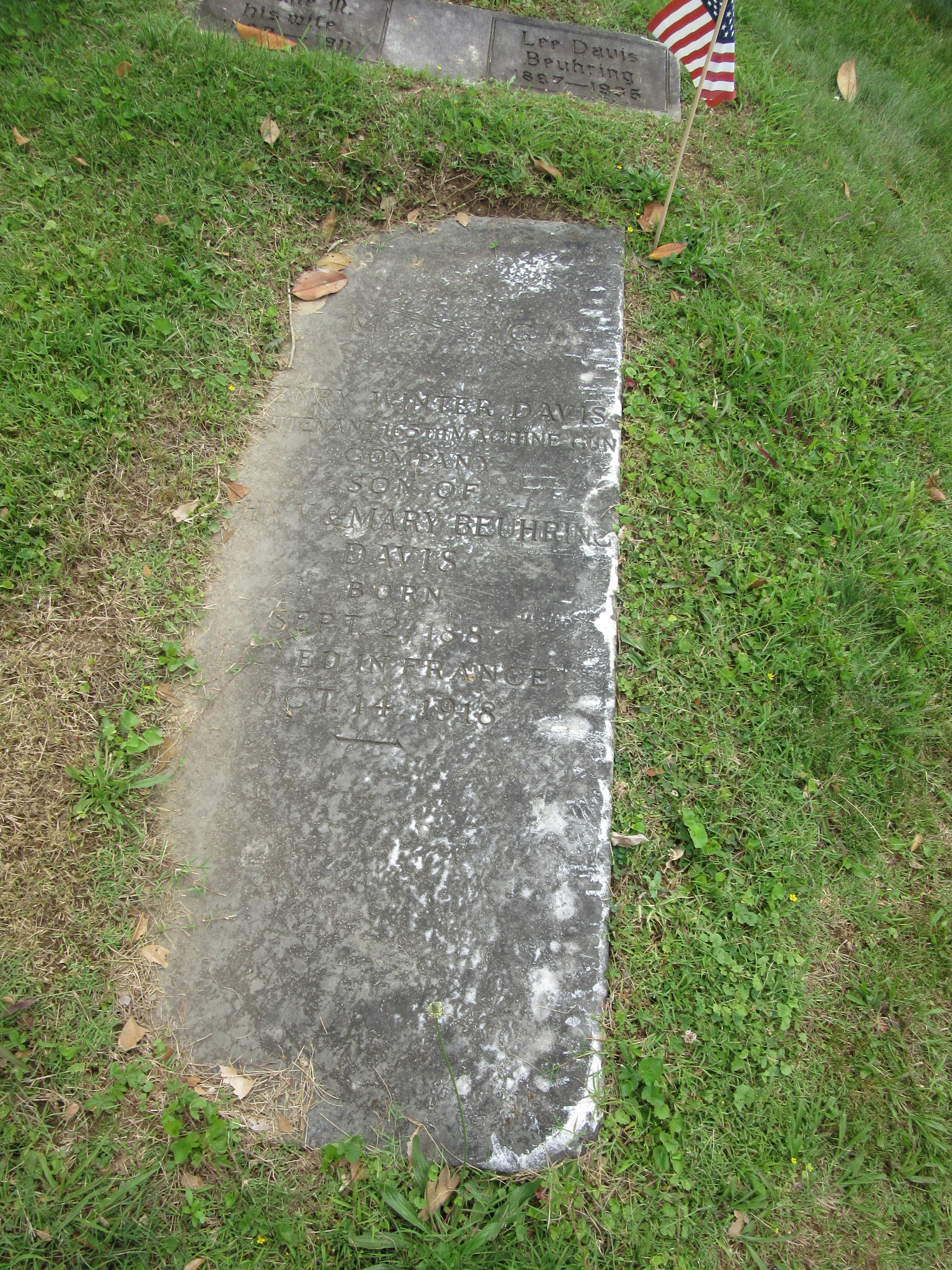 Headstone at Spring Hill Cemetery