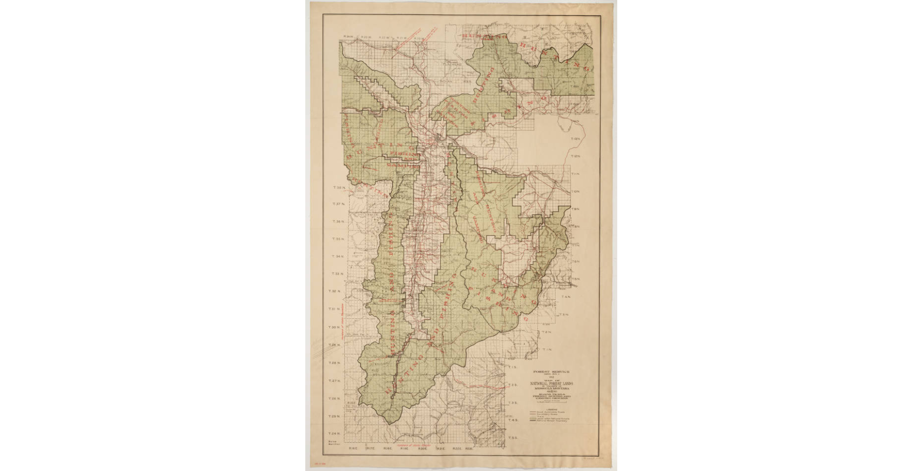 Map of the Bitterroot National Forest in 1912.