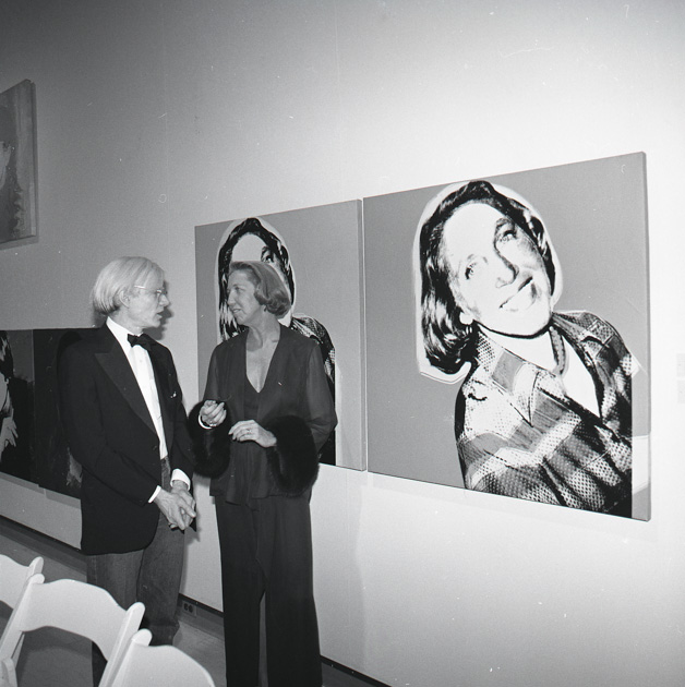 Andy Warhol Visiting a Special Warhol Exhibition, 1976