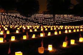 The luminary event at Poplar Grove National Cemetery.