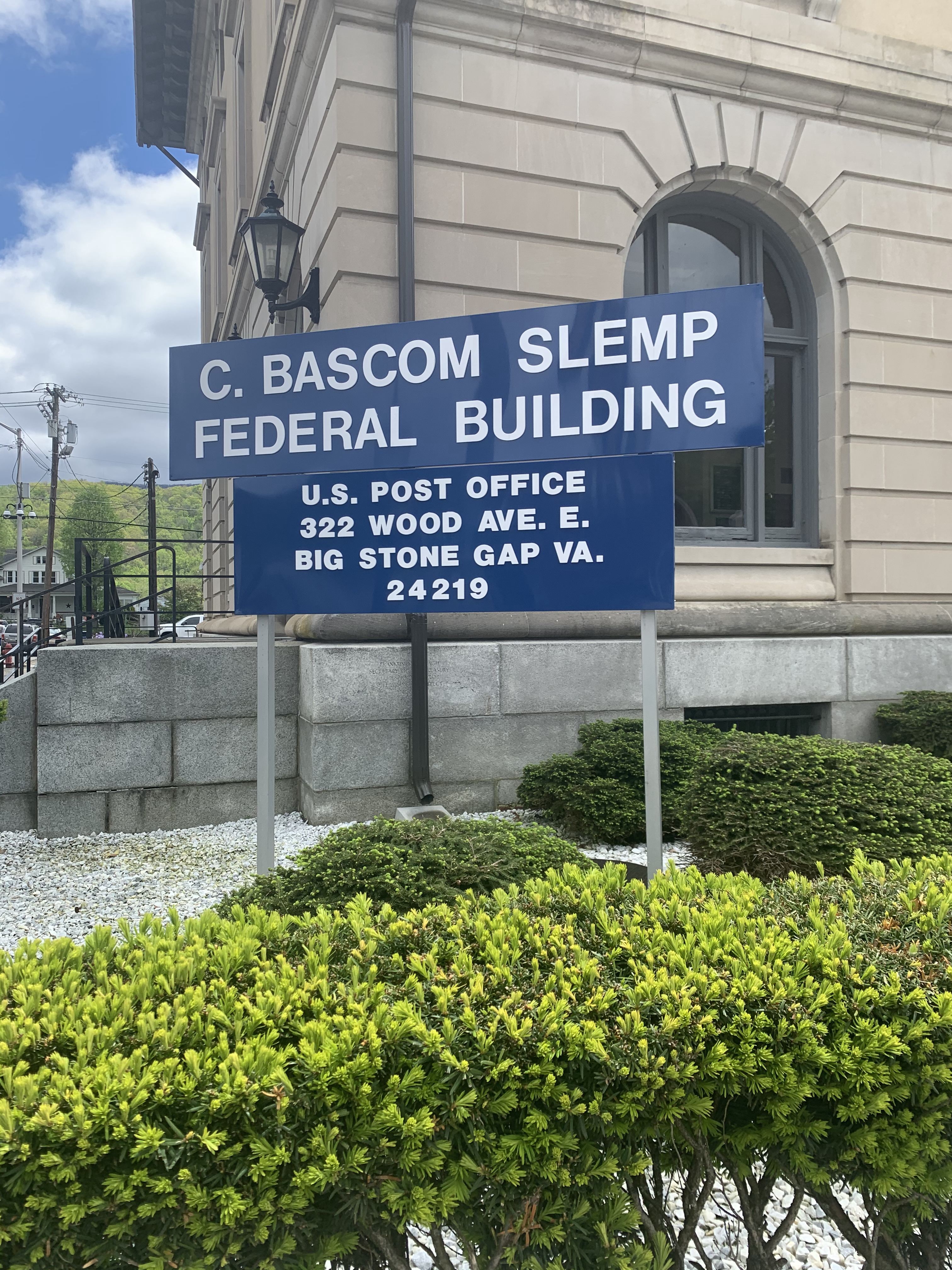 Front sign at Slemp Federal Building