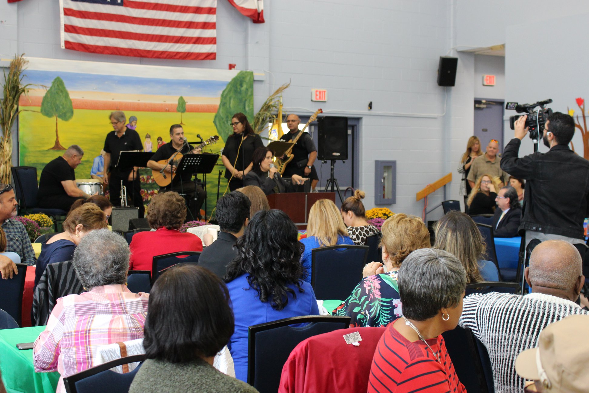 Hispanic Heritage Month Celebration hosted at the Community Center; students, senior citizens, and community members were all present for the celebration.