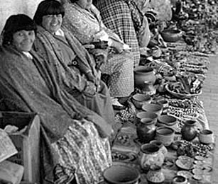 Native American artisans displaying their work