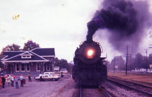 Steam Locomotion at the Depot around the mid -20th Century.