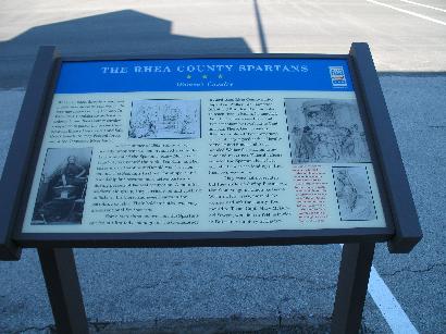 An information board that discusses the significance of the Rhea County Spartans.