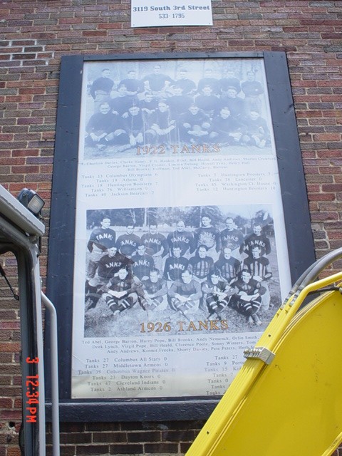 Images on stadium wall