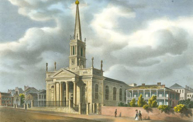 Depiction of the Old Cathedral around 1853. Image obtained from the Old Cathedral website.
