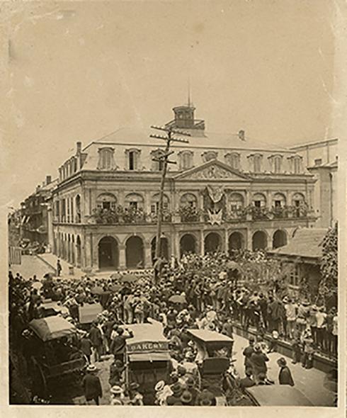 History view of the Cabildo. Image courtesy of the Tulane School of Architecture/New Orleans Preservation Timeline Project.