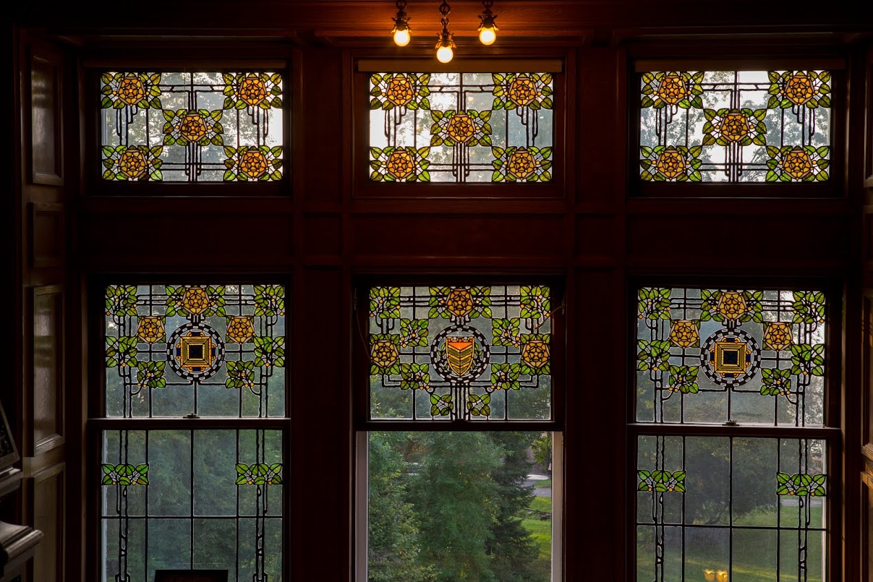 Some of the stained glass windows at the mansion. Credit: University of Minnesota-Duluth - Glensheen, The Historic Congdon Estate