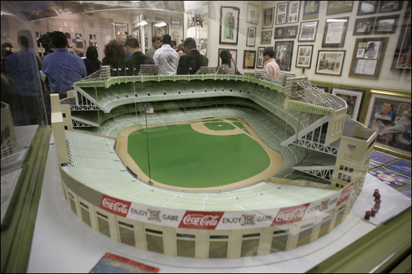 Baseball displays at the Sports Museum of Los Angeles