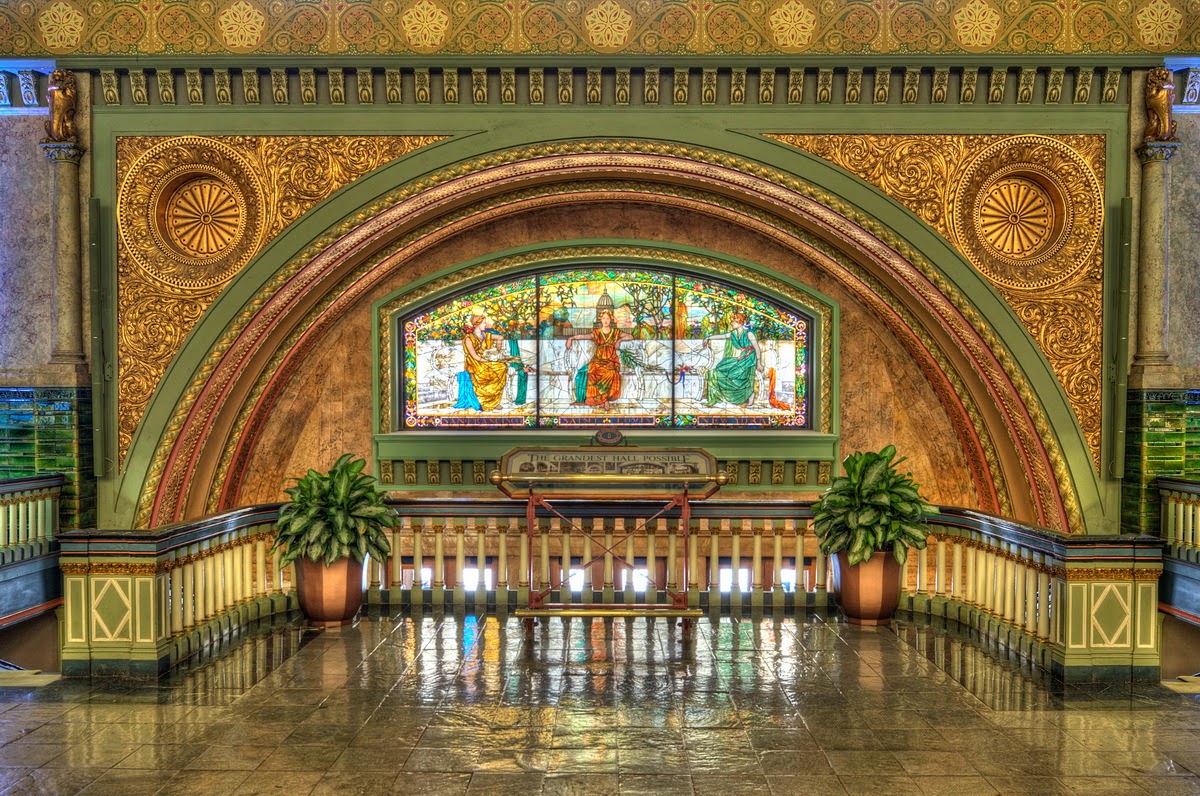 Union Station's famous Whispering Arch and Allegorical Window