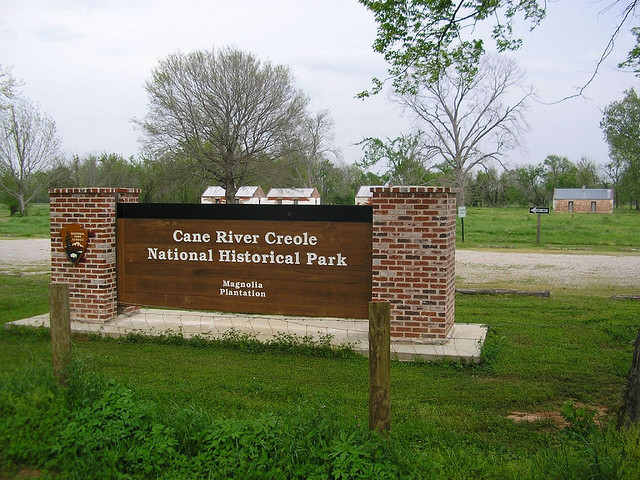 The entrance to the Cane River Creole National Historical Park. 