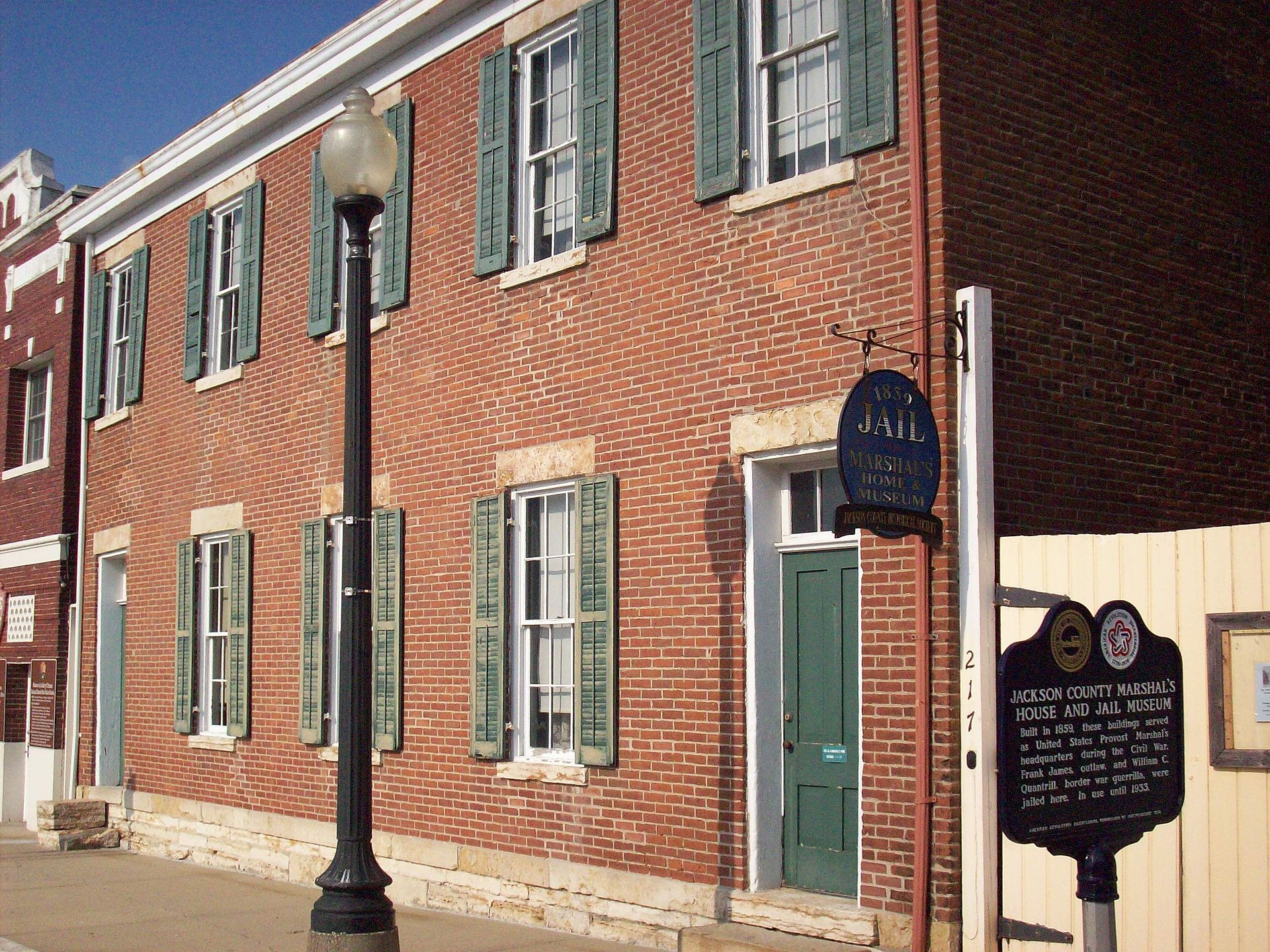 The Jackson County Jail and Marshal's House was erected in 1859 and is now a museum operated by the Jackson County Historical Society.