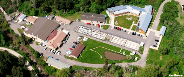 Aerial view of the facility