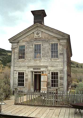 Two-story schoolhouse and Masonic Hall, erected in 1874