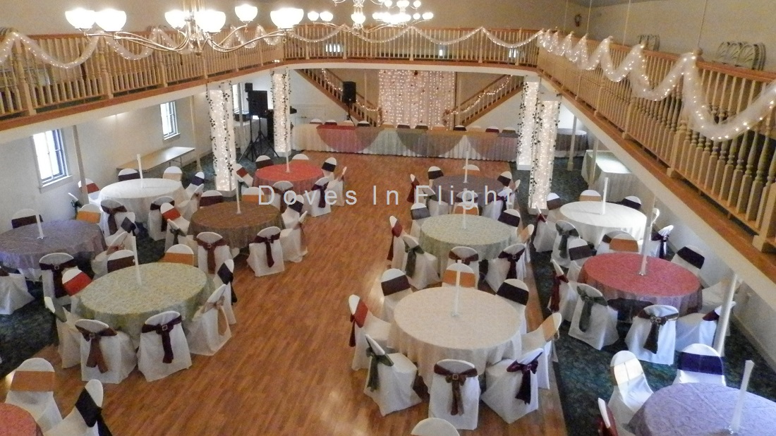Interior decorated for a wedding reception