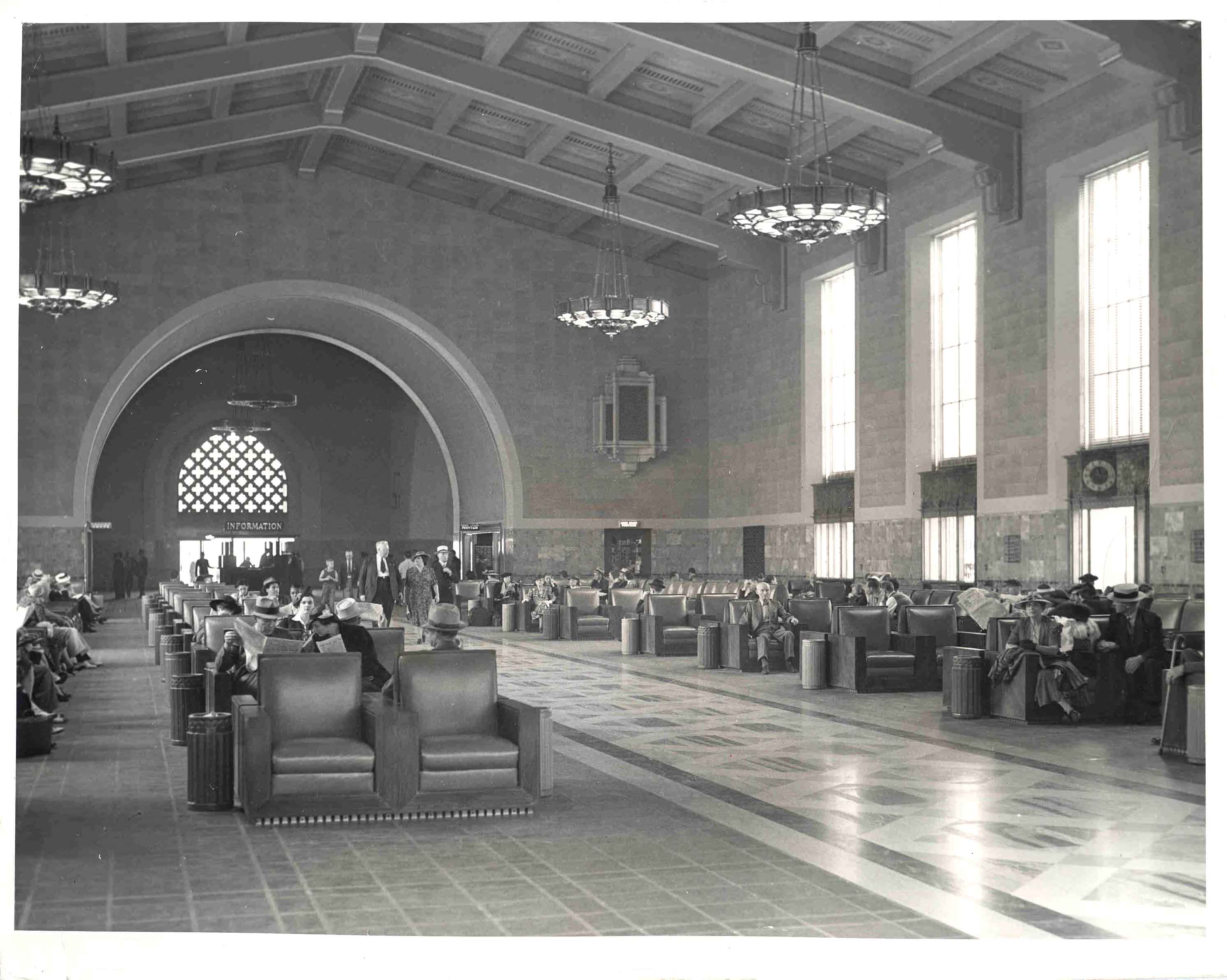 Inside Union Station, 1939.