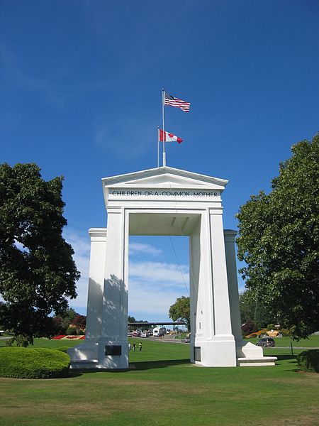 Built in 1921, the Peace Arch is large 67-foot monument commemorating the peace between the U.S. and Canada.