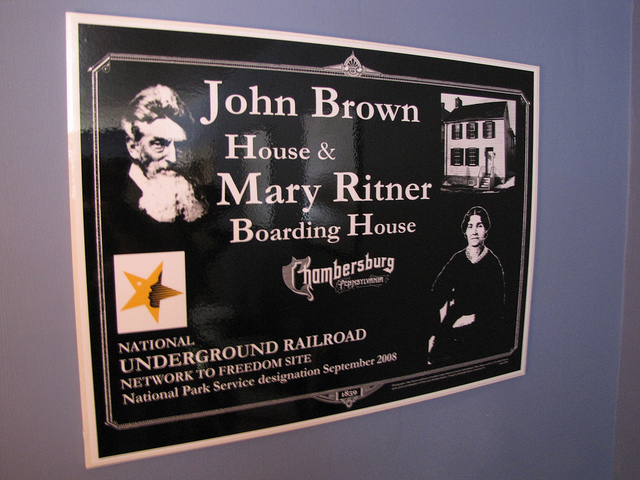 Mary Ritner Boarding House as John Brown's Headquarters and Underground Railroad