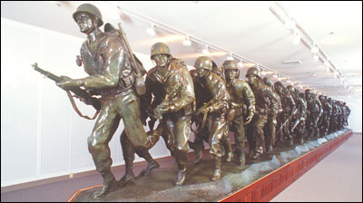 One of the featured attractions is this statue which includes soldiers from all fifty states.