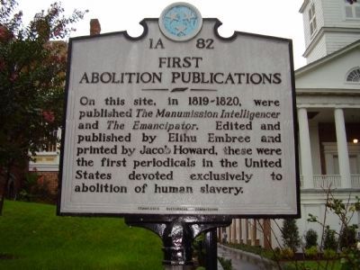 Marker in front of Jonesboro First Presbyterian Church, which is the same site where the publications took place.
