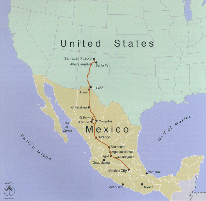Map of the El Camino Real de Tierra Adentro