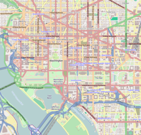 Location of The Council House on a map of Washington, DC