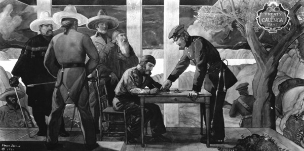 Mural of treaty of signing 