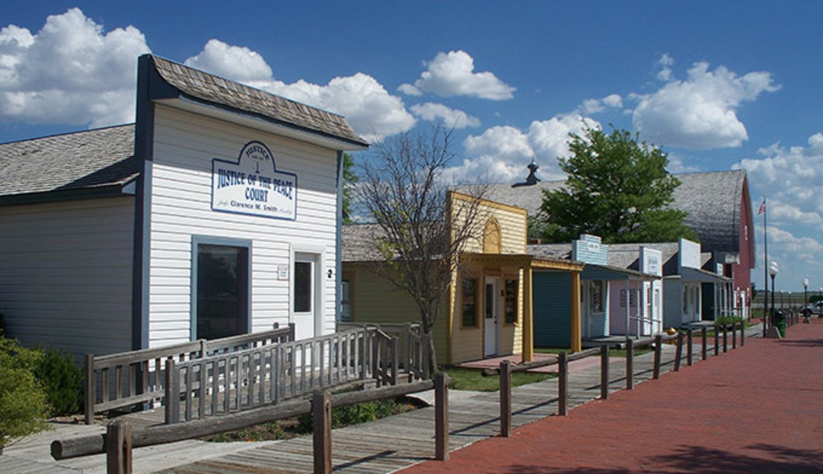 The museum complex includes many authentic historic buildings (and some others that are more recent) that create an "Old West" town experience.