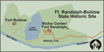 Map of the park showing the locations of the forts