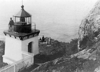 The lighthouse as it appeared in its early years.