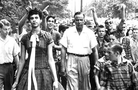This photo of Dorothy Counts walking calmly while white parents harass her on her first day of school in 1957 demonstrated the sentiment that led to the closure of Harding High four years later.