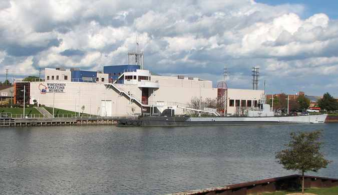 The Wisconsin Maritime Museum, with the USS Cobia visible next to it