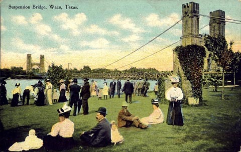 Waco Suspension Bridge in 1912
