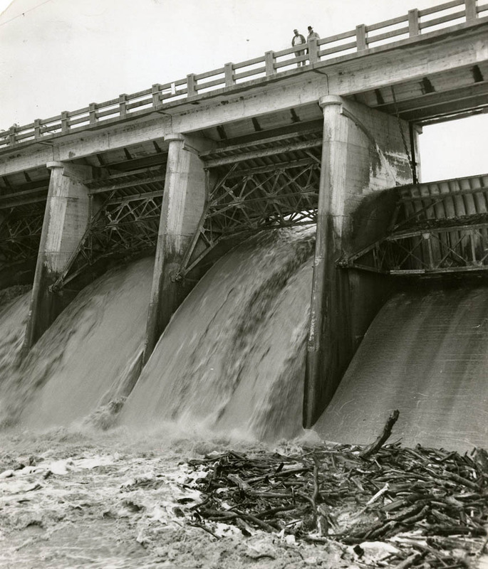 Part of the original dam, clogged with debris and unable to support city needs
