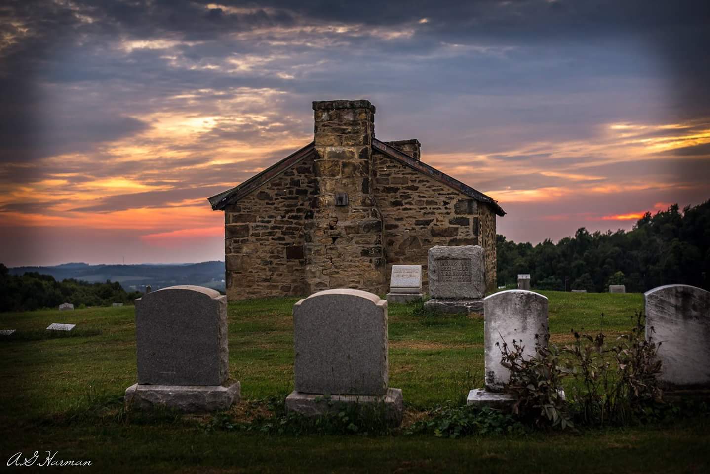 The sun sets on the Providence Chapel.