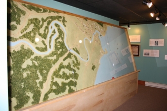 The diorama depicting the battle