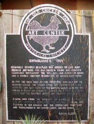 The Old Chicken Farm Art Center historical marker