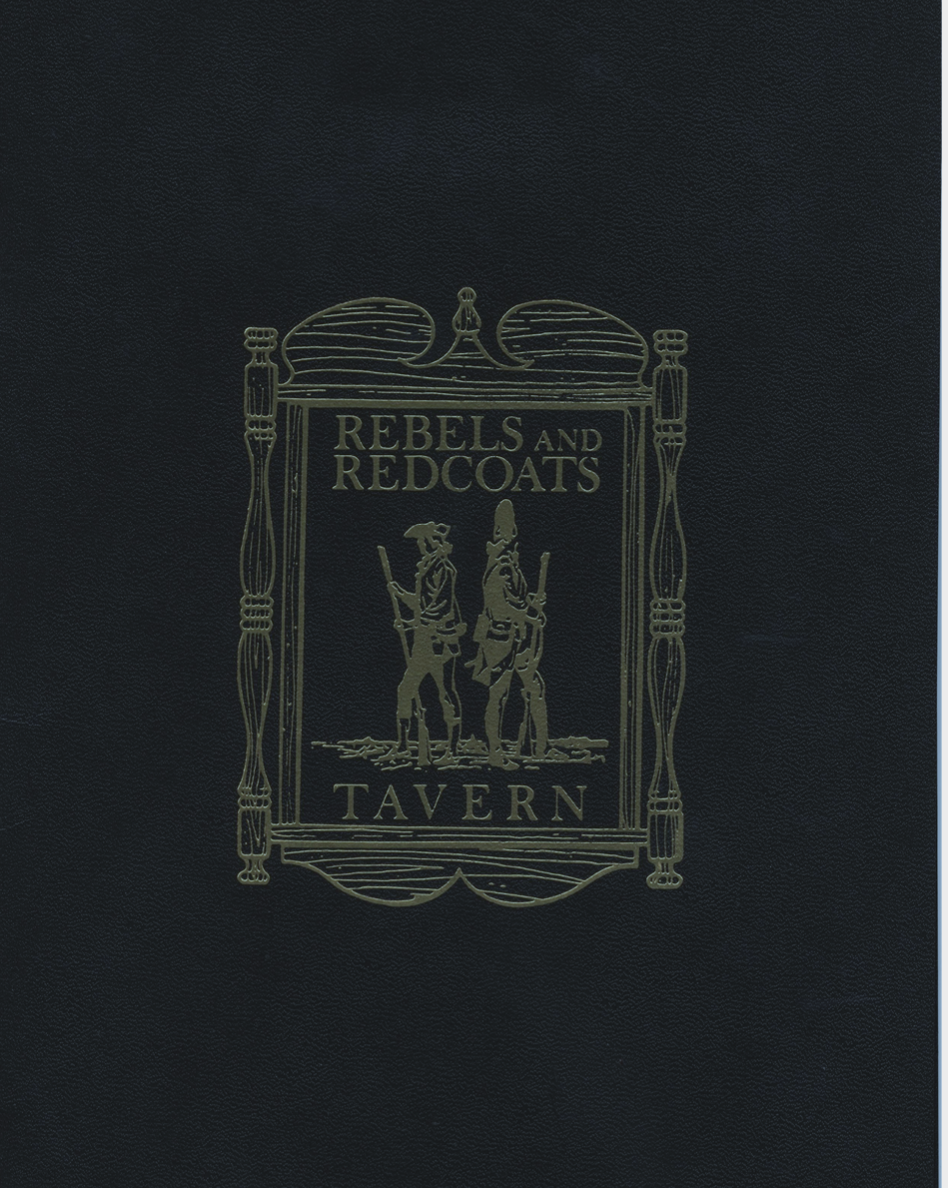 Front page of a Rebels and Redcoats menu
