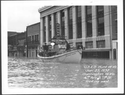 4th Avenue and 7th Street during 1937 flood