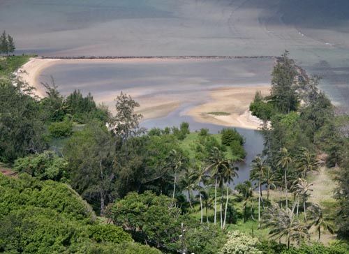 From the Puu Manamana Trail, you can see the freshwater and salt water intermingle.
Photo courtesy of Elizabeth Sterling & Catherine Summers