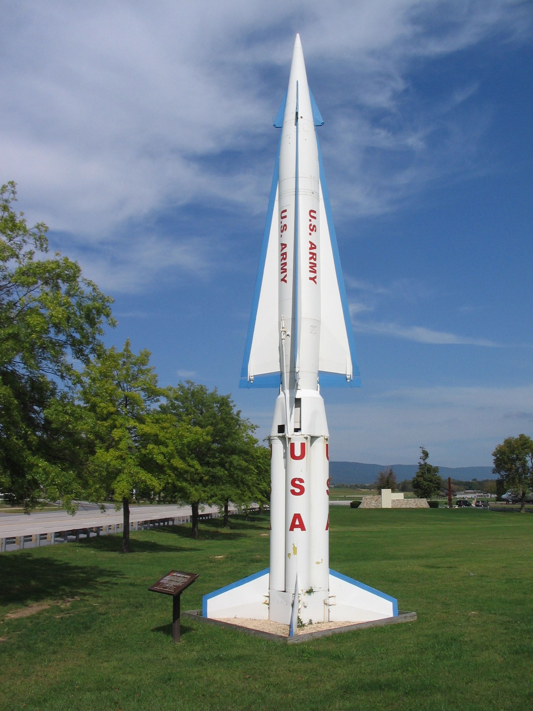 This representation is of a true Nike Hercules missile. Although the missiles are not active anymore, they represent an important piece of Cold War history.