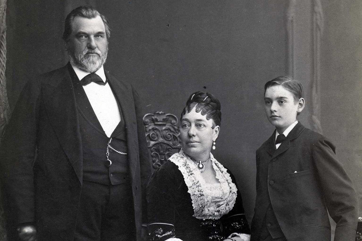A family portrait before Leland Stanford Jr.'s death in 1884.