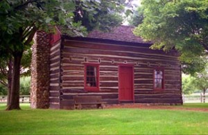 Peter Whitmer Sr. log cabin as it looks today (replica)